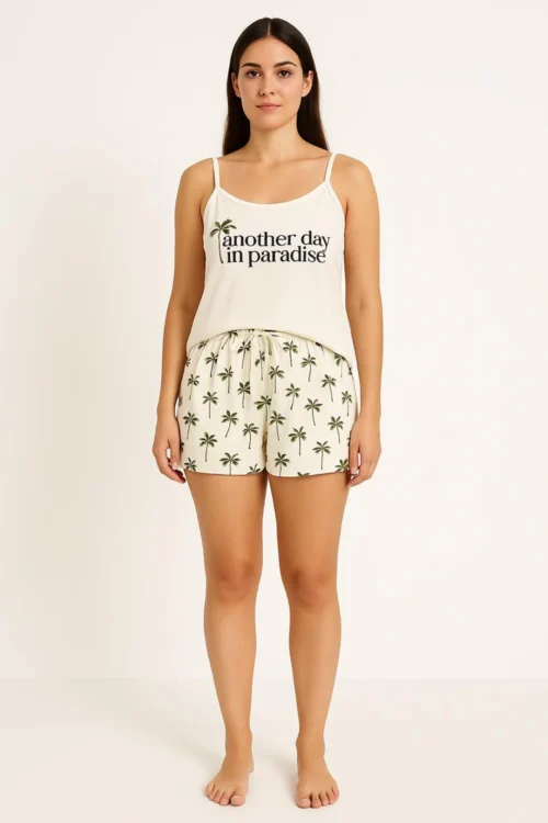 Pijama Alça Algodão Estampado Sonno Blu