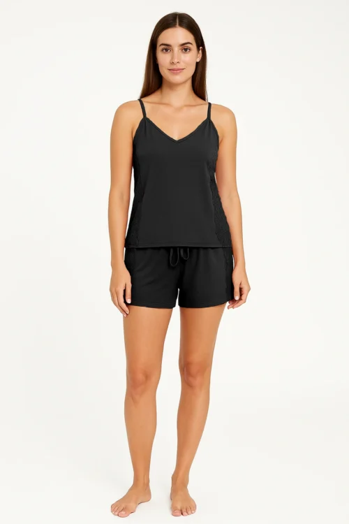 Pijama Feminino Microfibra com Renda Sonno Blu